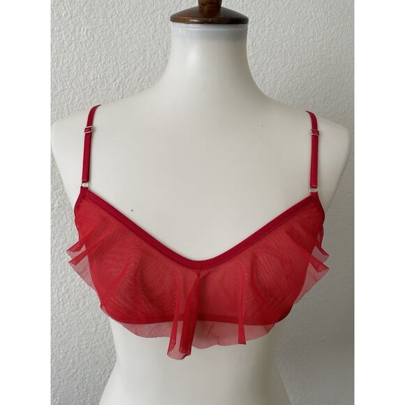 Only Hearts Bralette Bra Whisper Ruffle Sheer Lingerie Intimates - Picture 1 of 11
